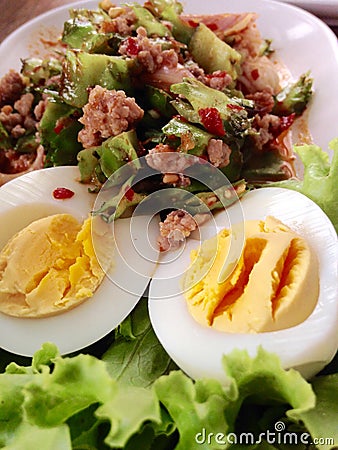 Thai Wing Bean Salad Stock Photo