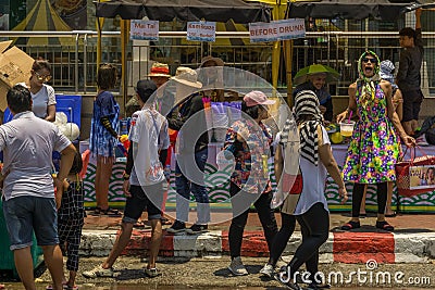 Thai women were selling drinks to people, Editorial Stock Photo