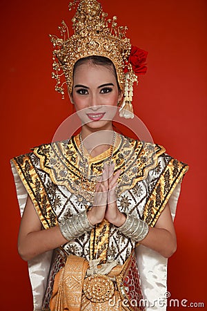 Thai young lady in an ancient Thailand dance Editorial Stock Photo