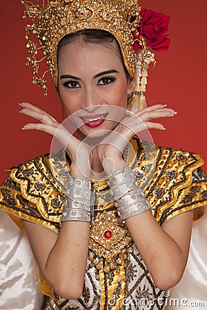 Thai young lady in an ancient Thailand dance Editorial Stock Photo