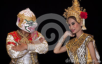 Thai young lady in an ancient Thailand dance Editorial Stock Photo