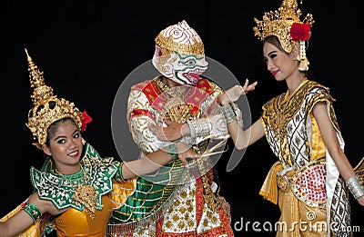 Thai young lady in an ancient Thailand dance Editorial Stock Photo