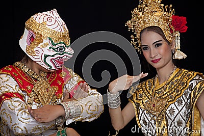 Thai young lady in an ancient Thailand dance Editorial Stock Photo