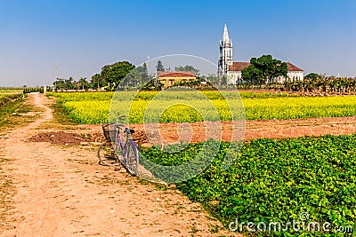 THAIBINH, VIETNAM - DECEMBER 31, 2014 - Nice scenery of the countryside. Editorial Stock Photo