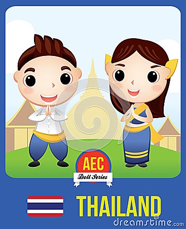 Thailand AEC doll Vector Illustration