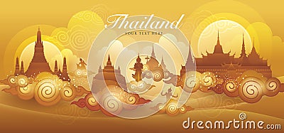 Thailand Amazing gold vector, Welcome to Thailand Vector Illustration