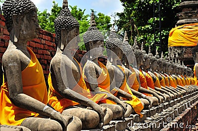 Thailand Ayutthaya Wat Yai Chai Mongkhon Stock Photo