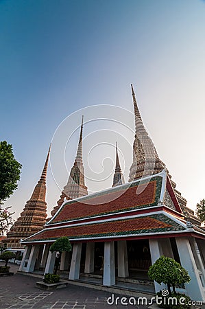 Thailand, Bangkok. Histirical and culture legacy, Tample of Dawn, Gold Buddhas Stock Photo