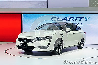 Thailand,Bangkok - 31 March 2018 : New Honda Clarity white colo Editorial Stock Photo