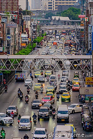 THAILAND Bangkok traffic jam after working Time Editorial Stock Photo
