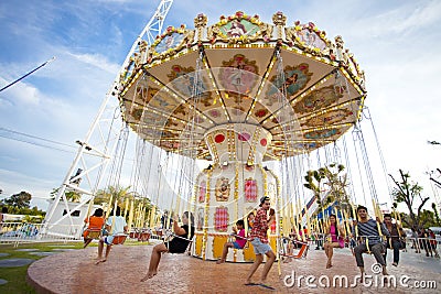 THAILAND CHA-AM PETCHBURI PROVINCE MAY 05, 2013 : Many Happy p Editorial Stock Photo