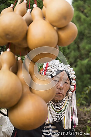 THAILAND CHIANG RAI MAE SALONG MARKET HILL TRIBE AKHA Editorial Stock Photo