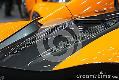 Thailand - Dec , 2018 : close up back of McLaren 720S super sports car presented in motor expo Nonthaburi Thailand Editorial Stock Photo