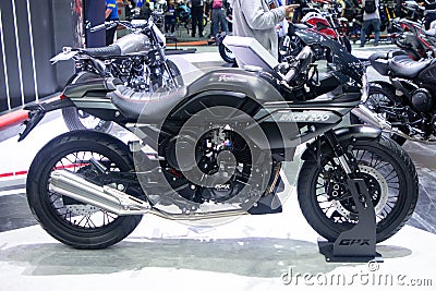 Thailand - Dec , 2018 : close up GPX gentleman racer 200 motorbike presented in motor expo Nonthaburi Thailand Editorial Stock Photo