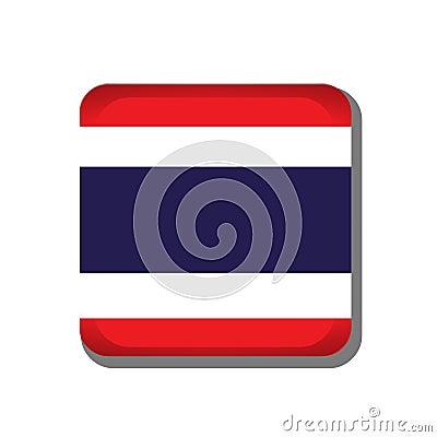 Thailand flag button icon isolated on white background Vector Illustration