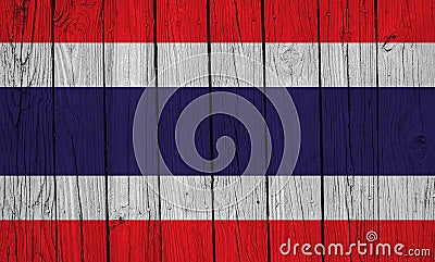 Thailand Flag Over Wood Planks Stock Photo