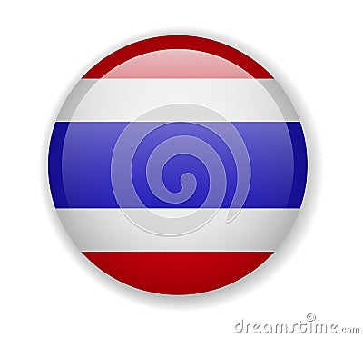 Thailand flag round bright icon on a white background Stock Photo