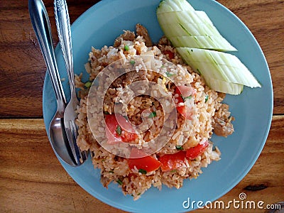 Thailand Food ,Frie Rice with Pork,not Spicy Stock Photo