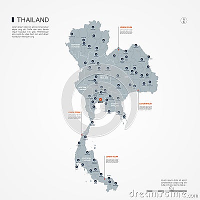 Thailand infographic map vector illustration. Vector Illustration