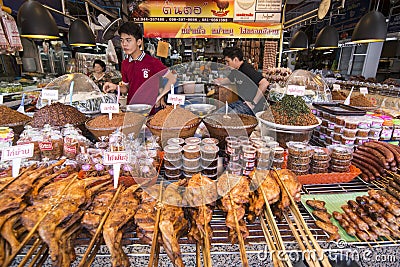 THAILAND ISAN KHORAT MARKET CHICKEN Editorial Stock Photo