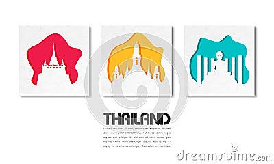 Thailand Landmark Global Travel And Journey paper background. Vector Design Template.used for your advertisement, book, banner, Vector Illustration