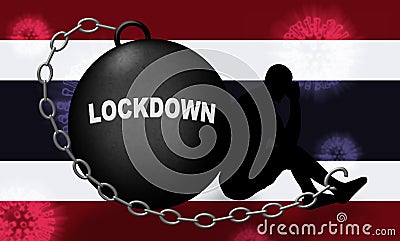 Thailand lockdown or shutdown for ncov epidemic - 3d Illustration Stock Photo