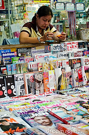 Thailand magazine shop. Editorial Stock Photo