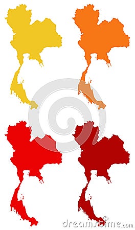 Thailand map - Kingdom of Thailand or Siam Vector Illustration