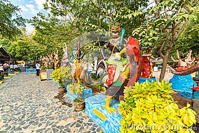 Thailand mythology garden in Wat Muang complex Editorial Stock Photo