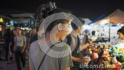Thailand night market shopping street Editorial Stock Photo