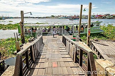 Thailand, October 2015- Mahachai ferry boat Editorial Stock Photo