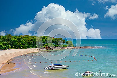 1,02,2020 Thailand PATTAY. Bay with boats by the beach Editorial Stock Photo