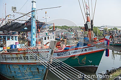 THAILAND PHETBURI GULF OF THAILAND FISHING Editorial Stock Photo