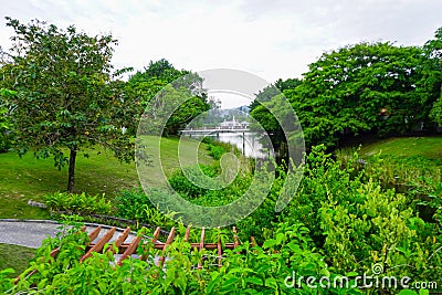 Thailand Phuket island lagoon area. nature and houses, beach and sea Stock Photo