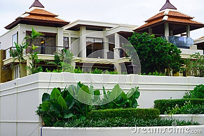 Thailand Phuket island lagoon area. nature and houses, beach and sea Stock Photo