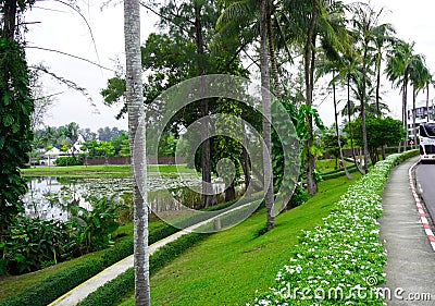 Thailand Phuket island lagoon area. nature and houses, beach and sea Stock Photo