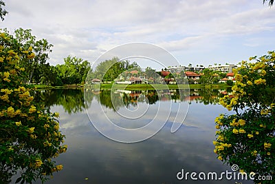 Thailand Phuket island lagoon area. nature and houses, beach and sea Stock Photo