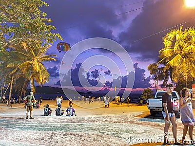 Thailand Phuket patong beach entrance with evening view Editorial Stock Photo