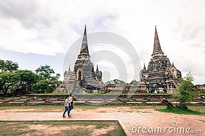 Thailand`s Temple - Old pagoda at Wat Phra Sri Sanphet, Ayutthaya Historical Park, Thailand Editorial Stock Photo
