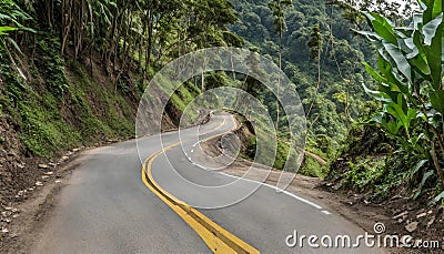 Thailand Steepest Road not yet on Google Maps, Mae Tuen to Mae Ramat Rural Road 3054, Stock Photo