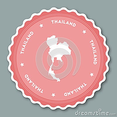 Thailand sticker flat design. Vector Illustration