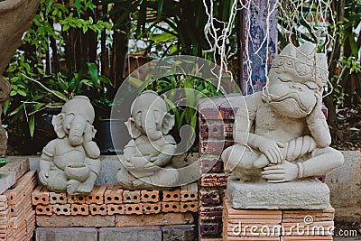 Thailand traditional Buddha sculptures, Chiang Mai Stock Photo