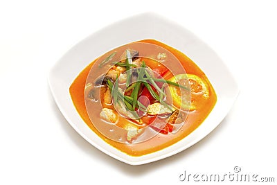 The Thais Soup Tom Yam Kai Stock Photo