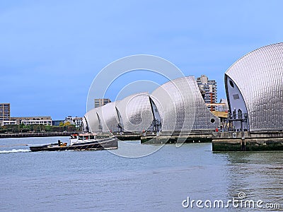 Thames Barrier flood control dam Editorial Stock Photo