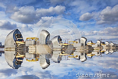 Thames Barrier Reflection London UK Editorial Stock Photo