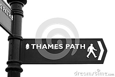 Thames Path sign Stock Photo