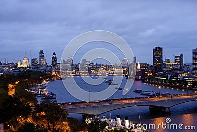 Thames View Eastwards. Conceptual image Editorial Stock Photo