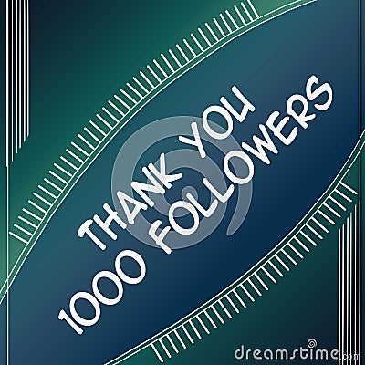 Thank followers 1000 blue Cartoon Illustration