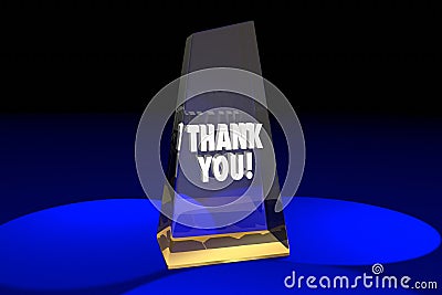 Thank You Appreciation Recognition Award Words 3d Illustration Stock Photo