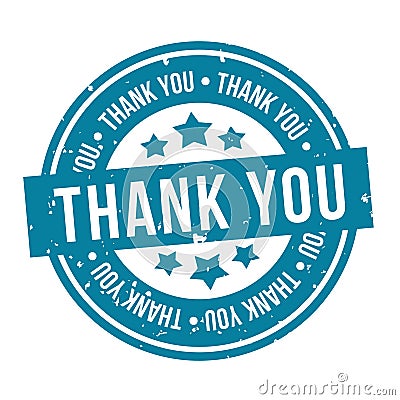 Thank You Badge. Blue Eps10 Vector Stamp Vector Illustration